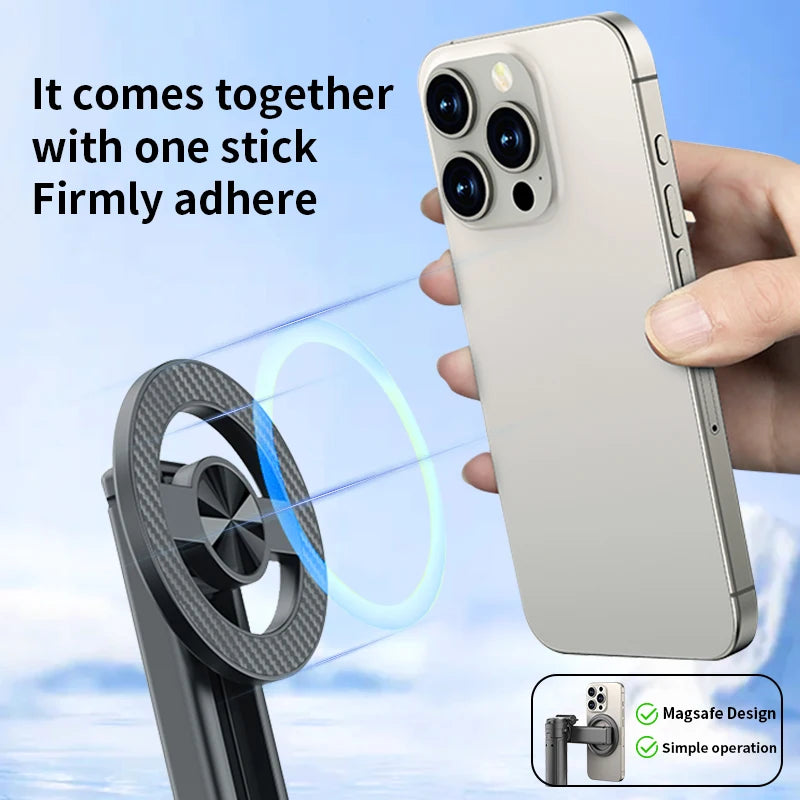 Magnetic Phone Holder 360° Rotation Pocket Selfie Stick Tripod