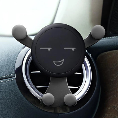 Gravity Car Phone Holder Air Vent Clip Smile Face Mount