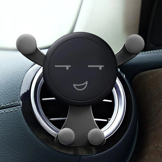 Gravity Car Phone Holder Air Vent Clip Smile Face Mount