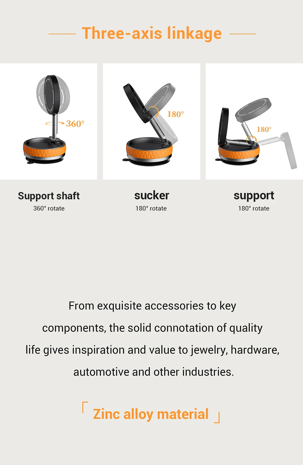 360° Magnetic Vacuum Suction Phone Holder | Dual 180° Adjustable