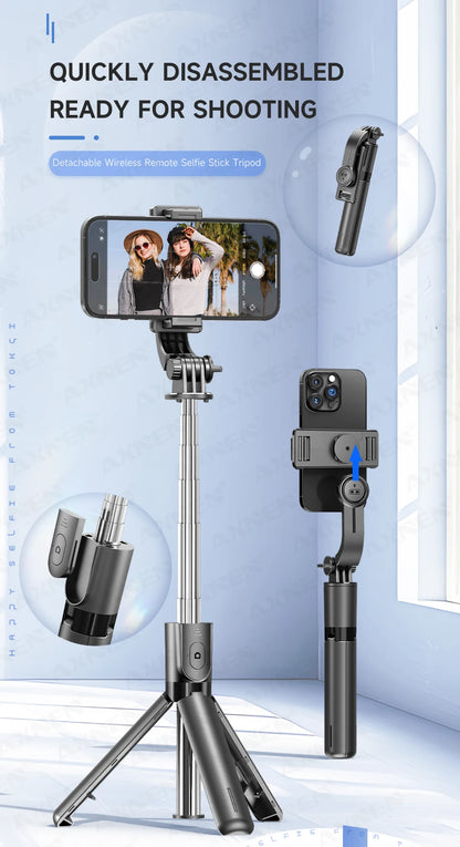 Bluetooth Selfie Stick Tripod Desktop Stand, Phone Holder