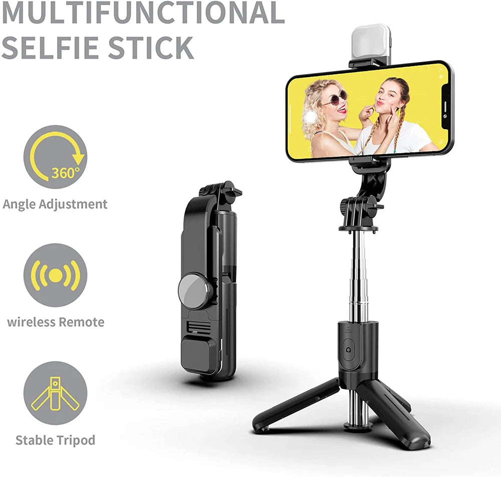 Wireless Bluetooth Selfie Stick Foldable Portable Tripod