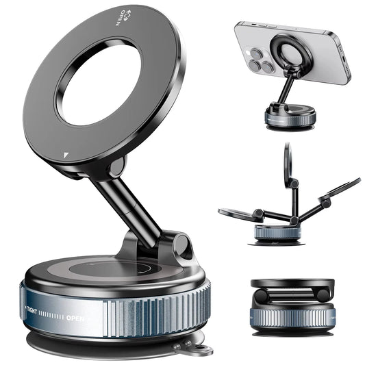 Car Phone Magnetic Stand Mechanical Vacuum Suction Cup Holder