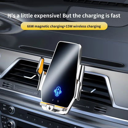 New Max 66W Magnetic Car Phone Holder 15W Wireless Charging