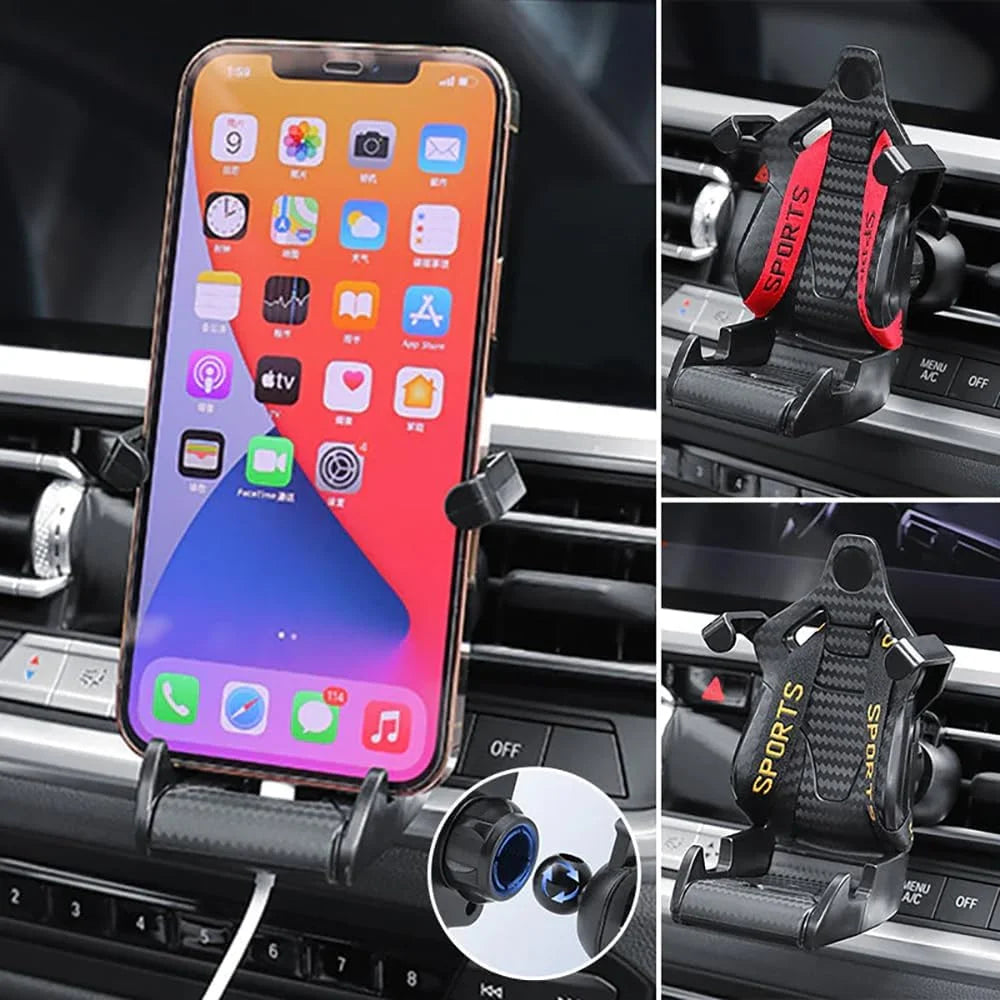 360 Carbon Fiber Racing Seat Shaped Car phone holder