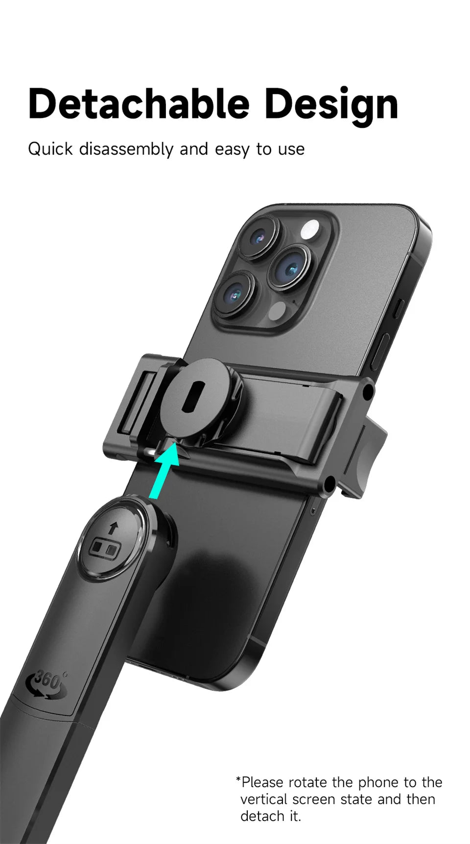 FANGTUOSI 360 Rotation Gimbal Stabilizer ,Selfie Stick Tripod