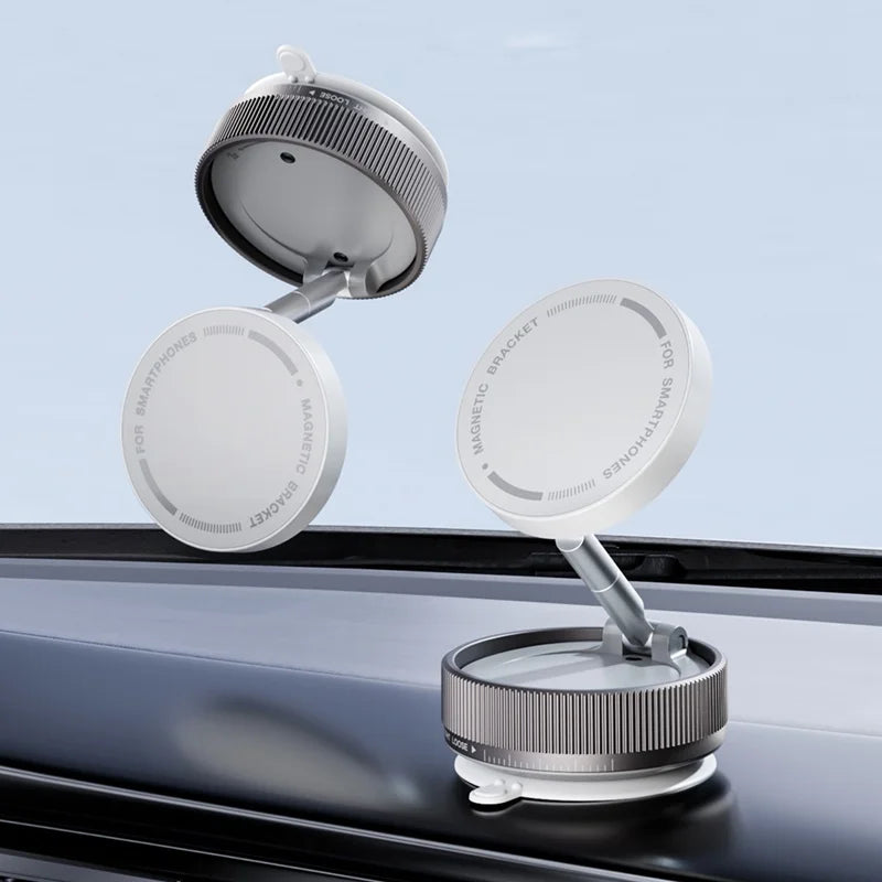 Vacuum Suction Magnetic Car Phone Holder Foldable Mirror