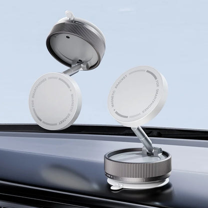 Vacuum Suction Magnetic Car Phone Holder Foldable Mirror