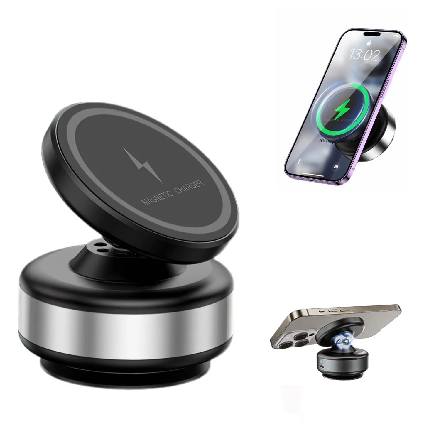 360° Rotating Magnetic Car Phone Holder Dual-Sided Mount