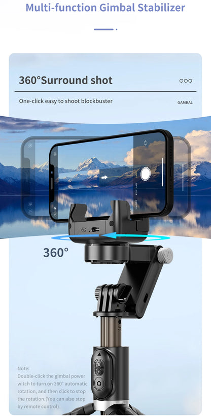 Bluetooth Smartphone Gimbal Stabilizer with Extendable Stick