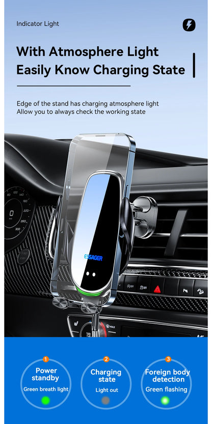 Essager Qi 15W Wireless Charger Car Phone Holder In Car Air Vent