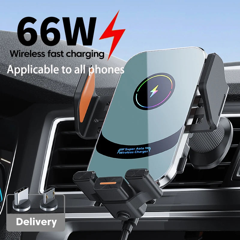 100w Qi Phone Fast Charging Magnetic Qi2 Car Wireless Charger