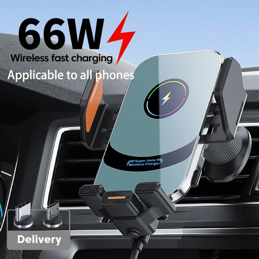 100w Qi Phone Fast Charging Magnetic Qi2 Car Wireless Charger