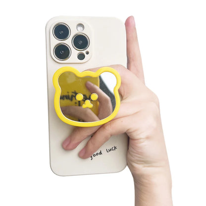 Cute Bear Mirror Magnetic Socket Grip Phone Holder