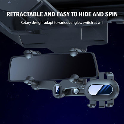 360° Car Rearview Mirror Mobile Phone Holder For Car Rotation