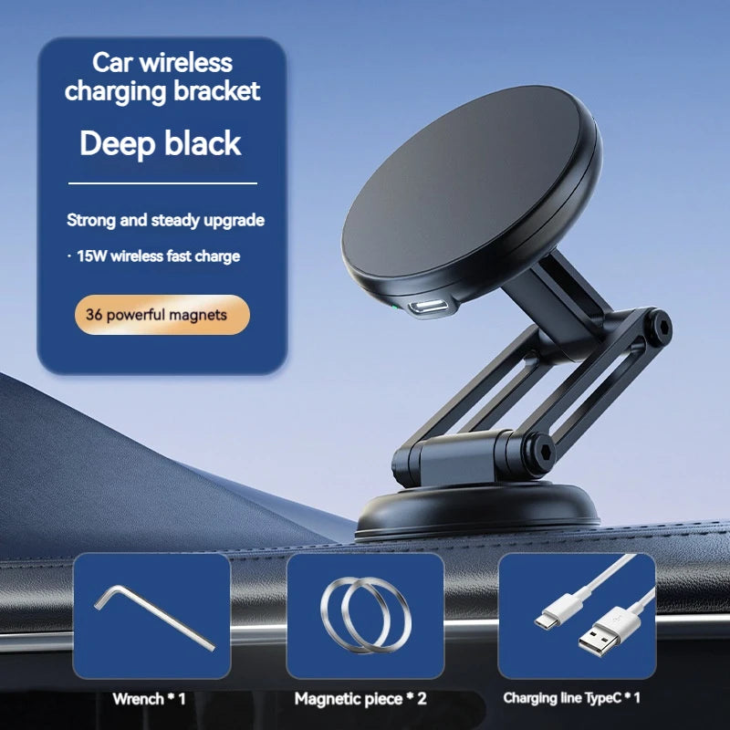 15W Metal Magnetic Car Phone Holder Wireless Charger