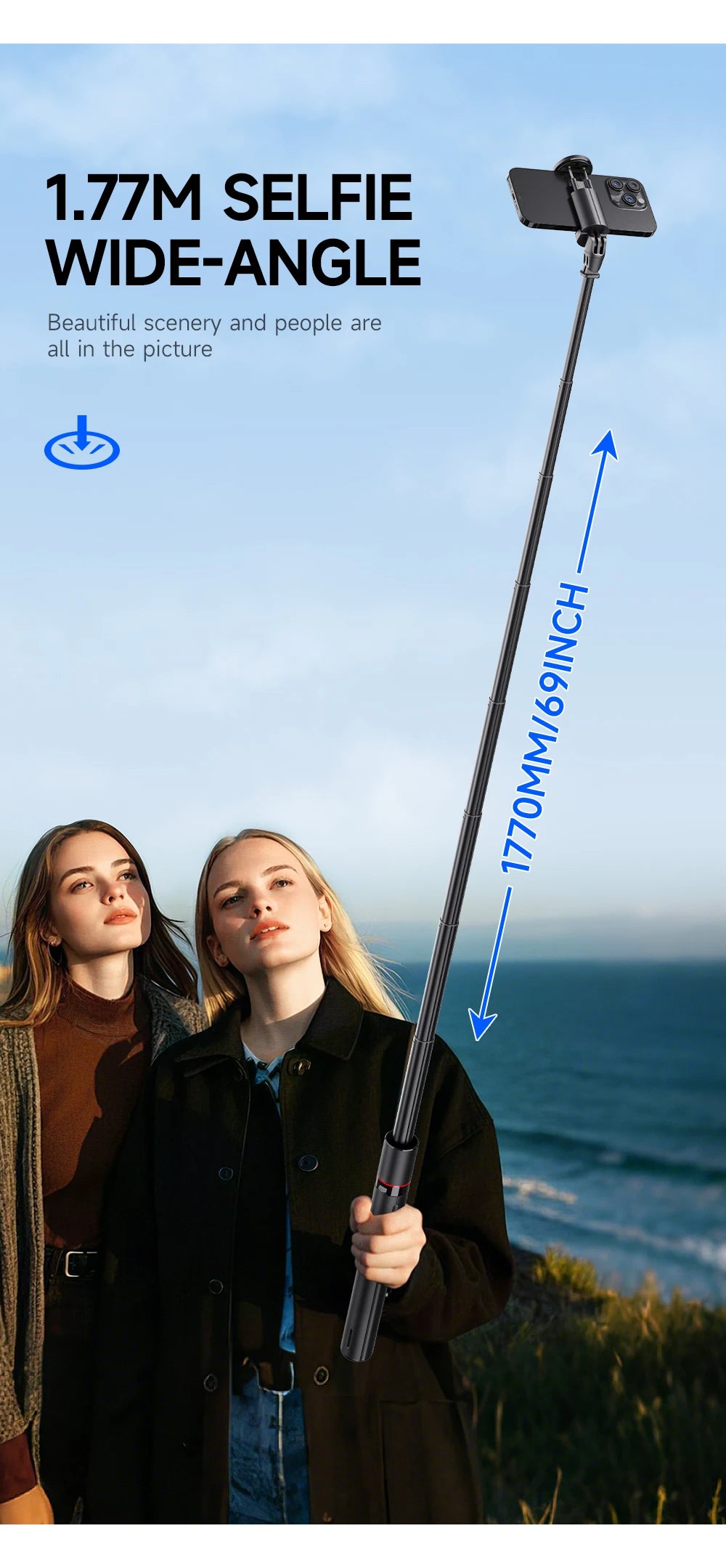 TT01 Portable 70 Inch All-in-one Auto Pop Open Tripod