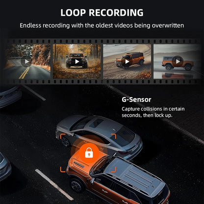 4K Rearview Mirror Driving Recorder HD Night Vision Loop