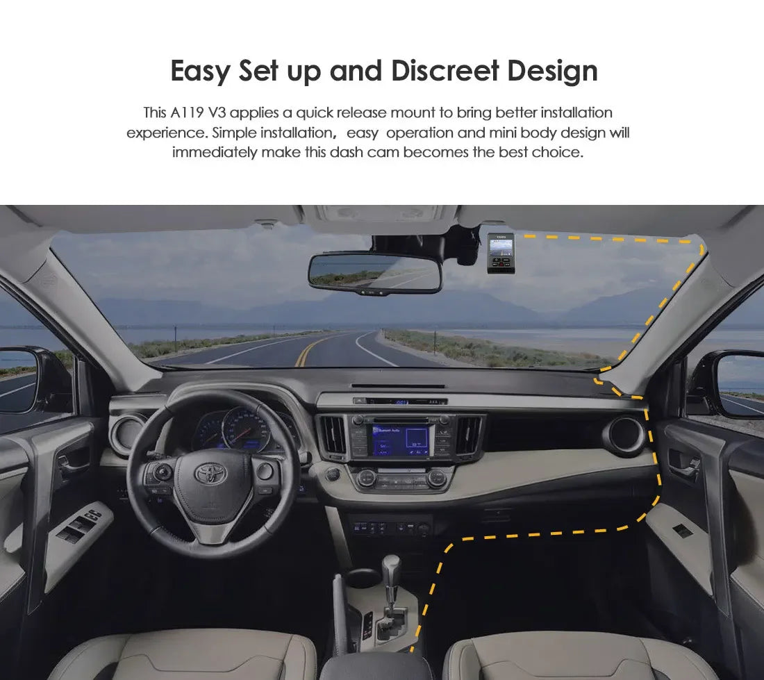 VIOFO A119 V3 2K Car Parking Mode G-Sensor Rota Lens