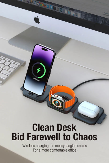3 in 1 Wireless Charger Magnetic For iPhone Fast Charging