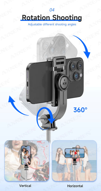 Bluetooth Selfie Stick Tripod Desktop Stand, Phone Holder