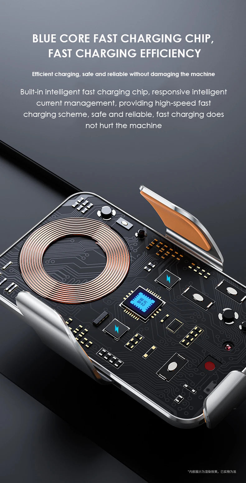 Wireless Car Charger Air Vent Auto Clamping Super Fast Charging