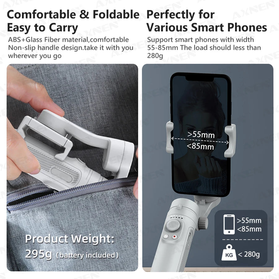 AXNEN 3-Axis Gimbal Handheld Self Stabilizer with Tripod