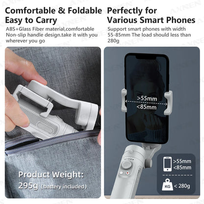 AXNEN 3-Axis Gimbal Handheld Self Stabilizer with Tripod