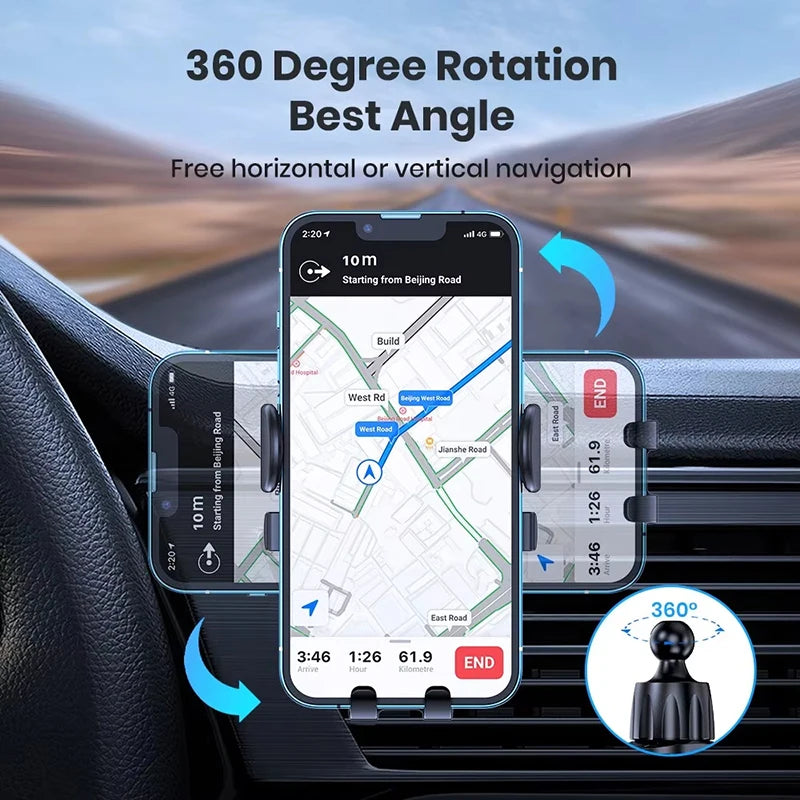 Universal Gravity Car Phone Holder Auto Lock Air Vent Clip
