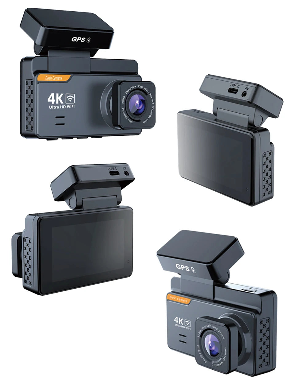 E-ACE Dash Cam 4K 3 Inch Mini Car Dvr Dual Lens