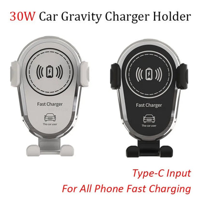 30W Air Vent Car Wireless Charger Gravity Phone Holder