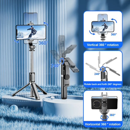 Q02 Foldable Tripod Selfie Stick Wireless Bluetooth