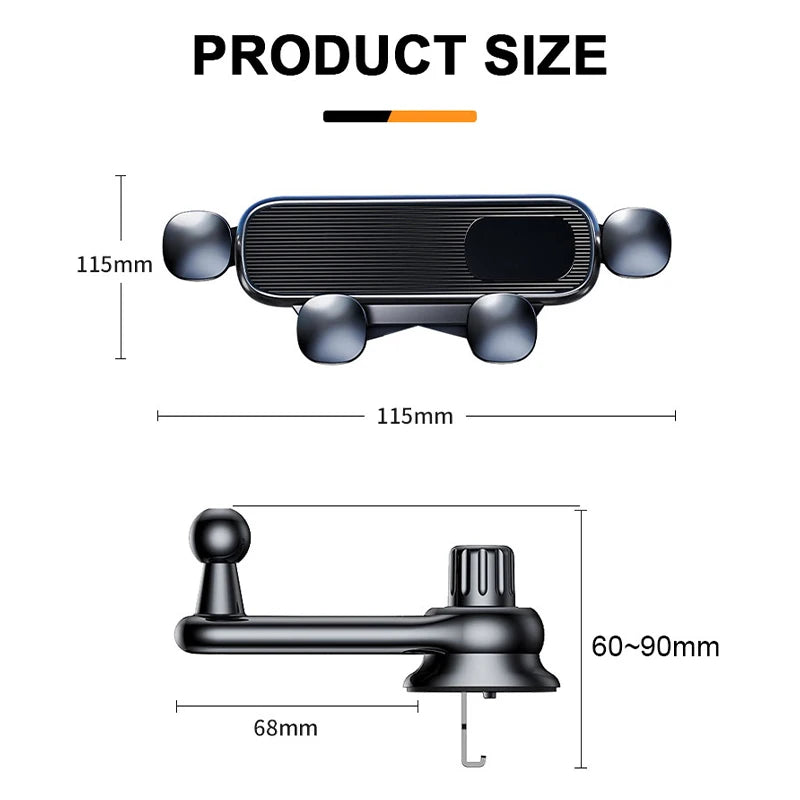 SEAMETAL Universal Car Phone Holder 4-Joint Air Vent Clip