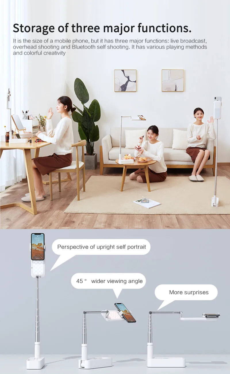 Phone Holder Lampe Selfie Fill Light Support Portable Pour Stand