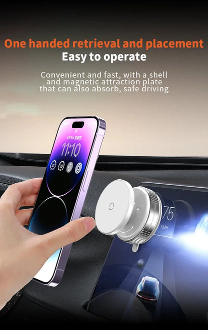 Universal Vacuum Car Magnetic Phone Holder Foldable Suction Cup