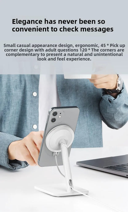 Magnetic Phone Holder Stand with Wireless Charger