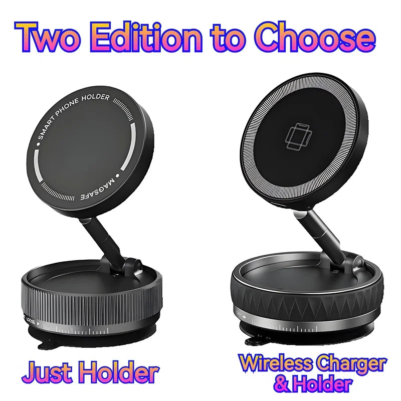 Vacuum Suction Magnetic Car Phone Holder Foldable Mirror