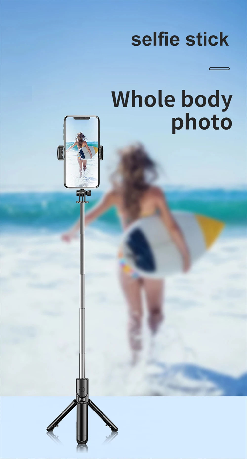 New Wireless Bluetooth Selfie Stick Mobile Phone Holder