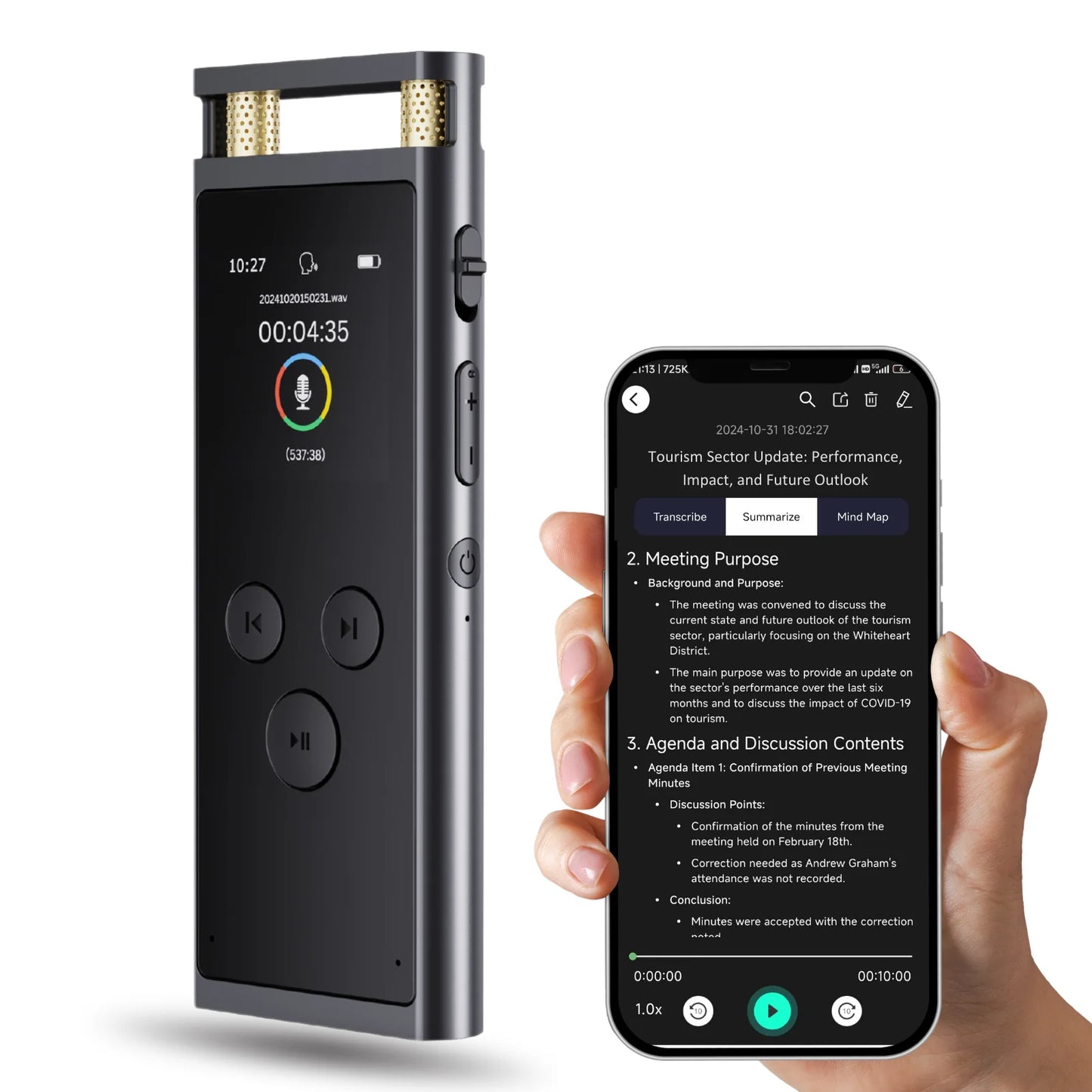 AI Voice Recorder transcription  Translation Summary