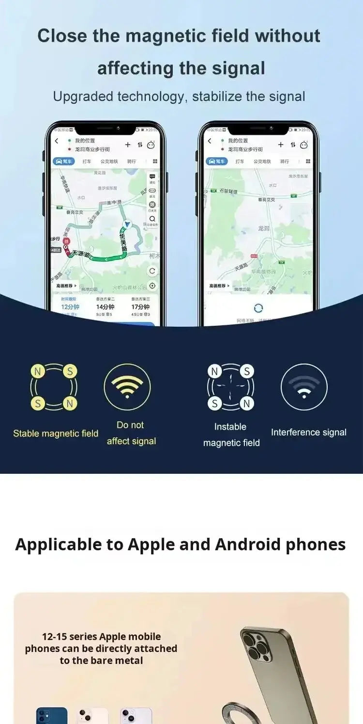 Alloy Folding Magnetic Car Compact Cell Phone Holder