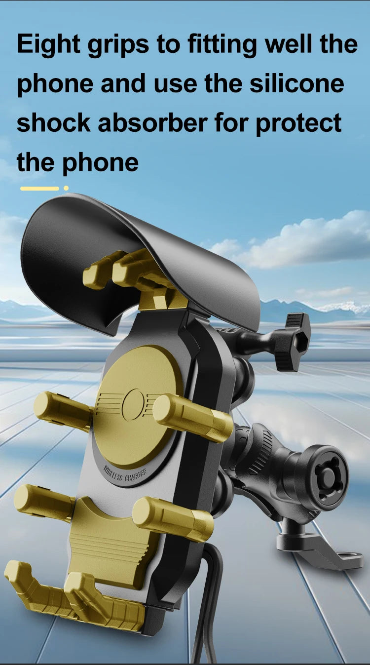 Fast Charger Stand Wireless Charging Shockproof Handlebar Mount