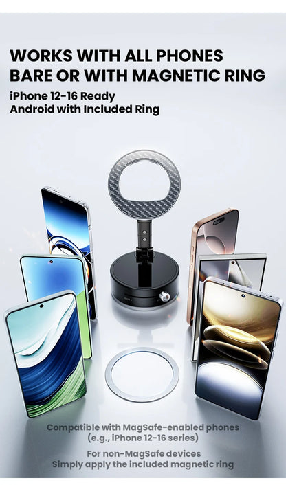 Vacuum Strong Magnetic Suction Foldable Phone Holder
