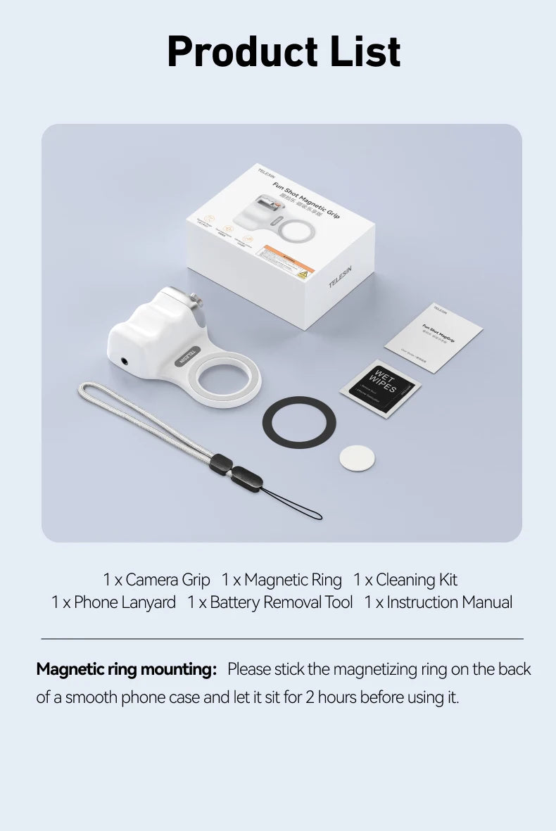 Fun Shot Magnetic Grip, Ergonomic Style Phone Camera Grip