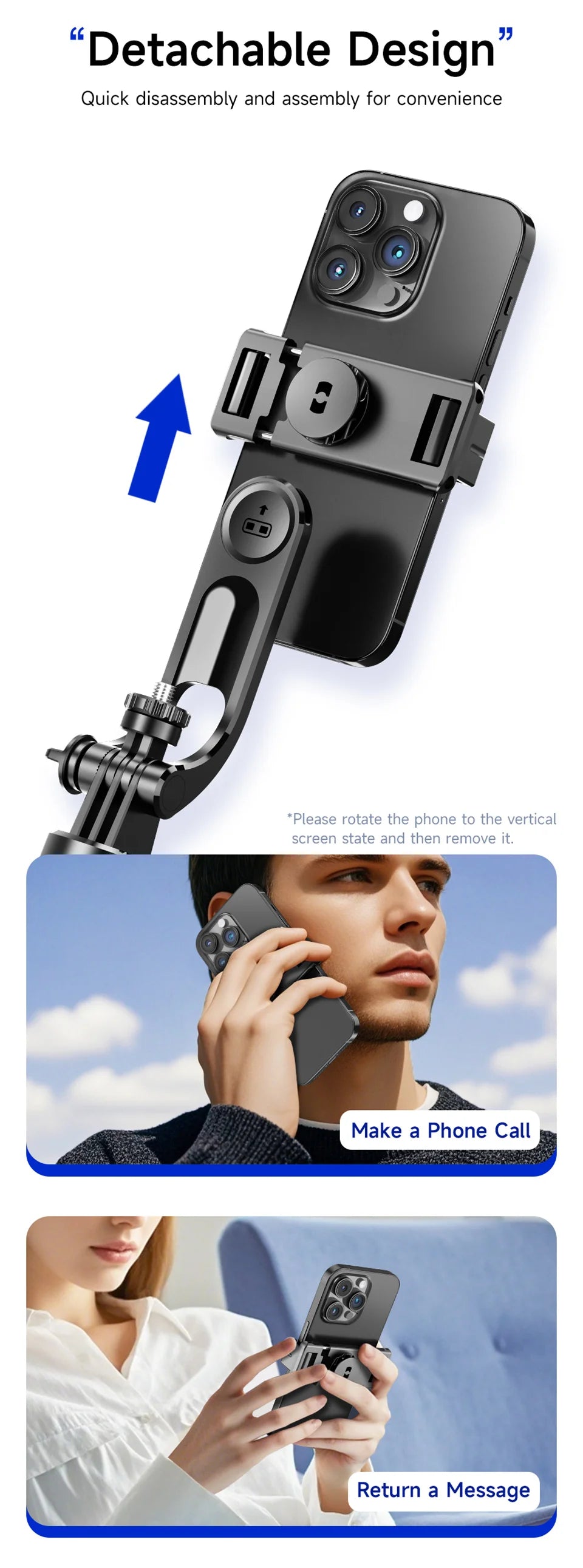 MEUYAG Monopod Remote Shutter Bluetooth Selfie Stick