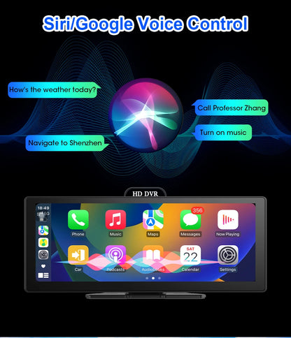 10/11.26 Inch 4K DVR Wireless CarPlay & Android Auto Dash Cam