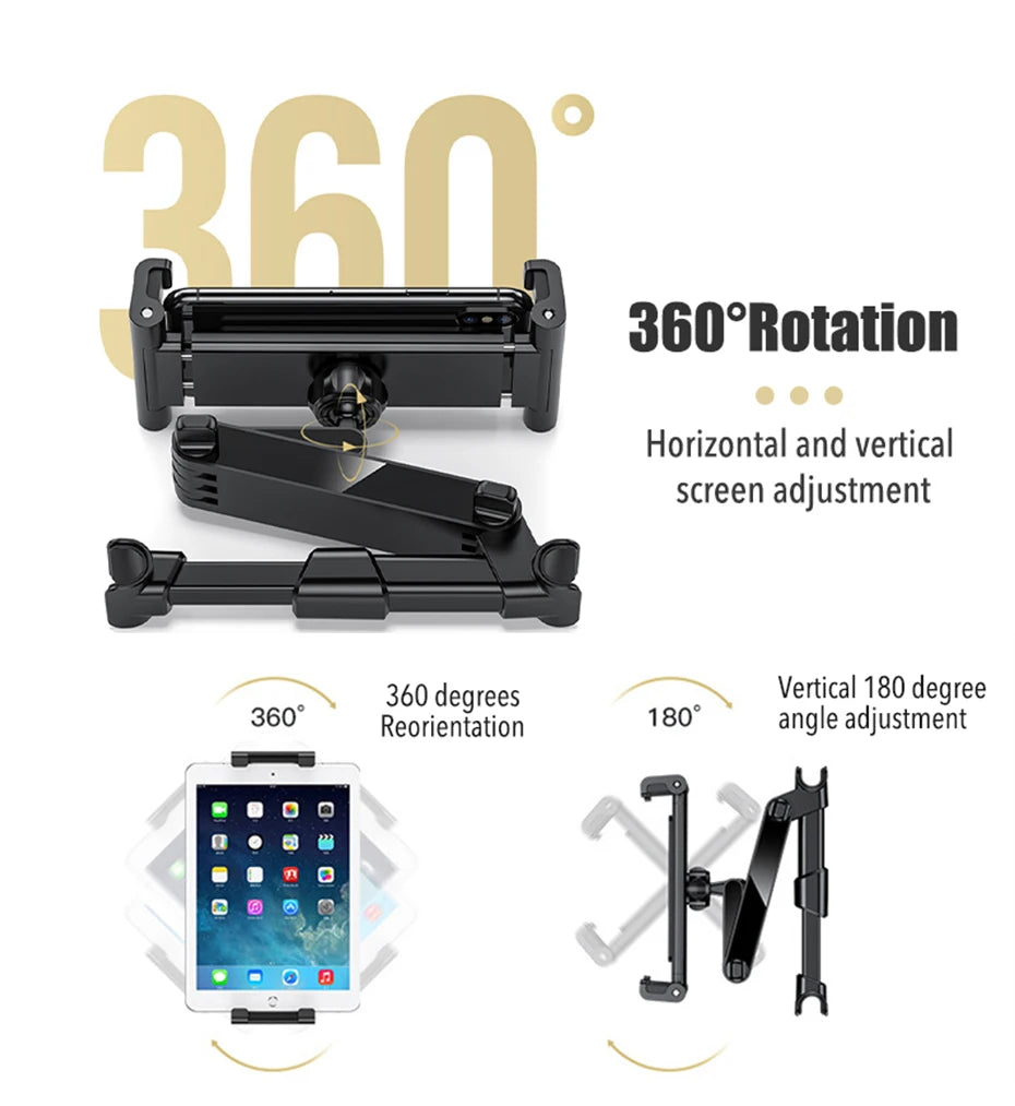 SEAMETAL Foldable Car Phone Holder Back Seat Tablet Mount