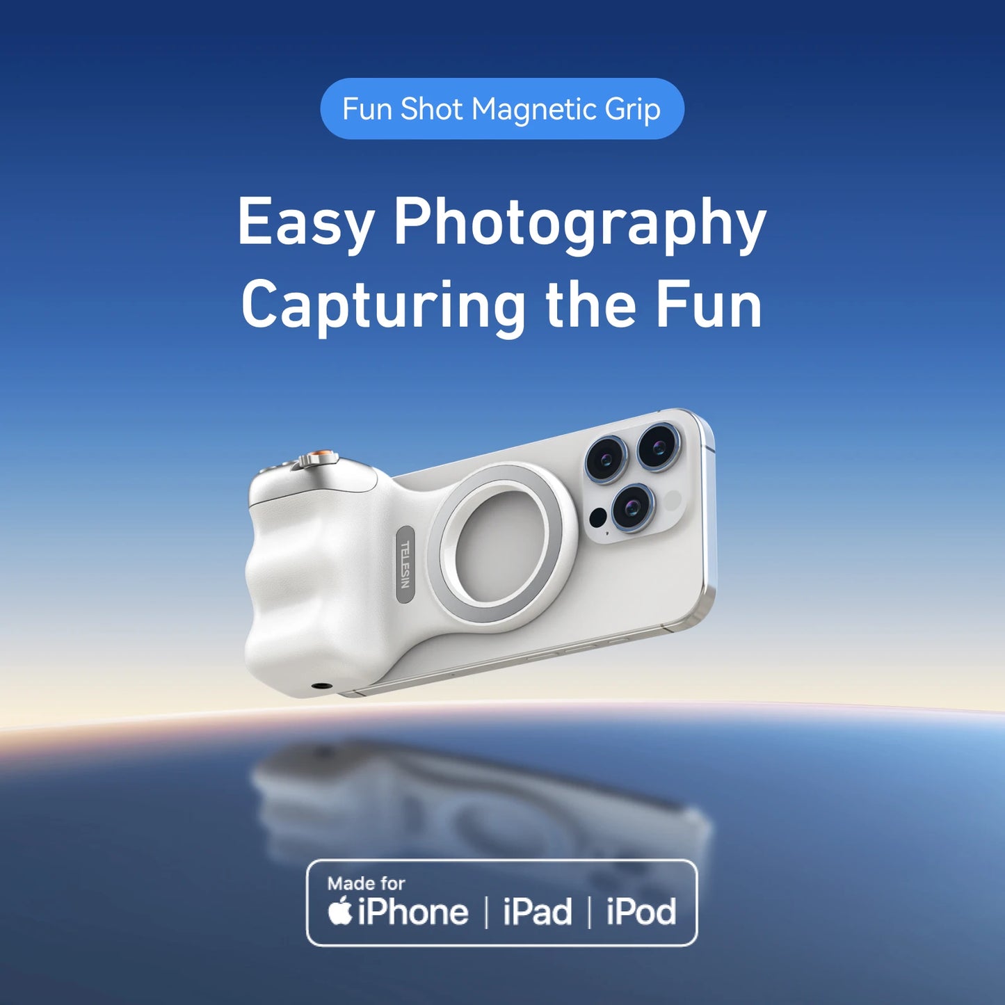 Fun Shot Magnetic Grip, Ergonomic Style Phone Camera Grip