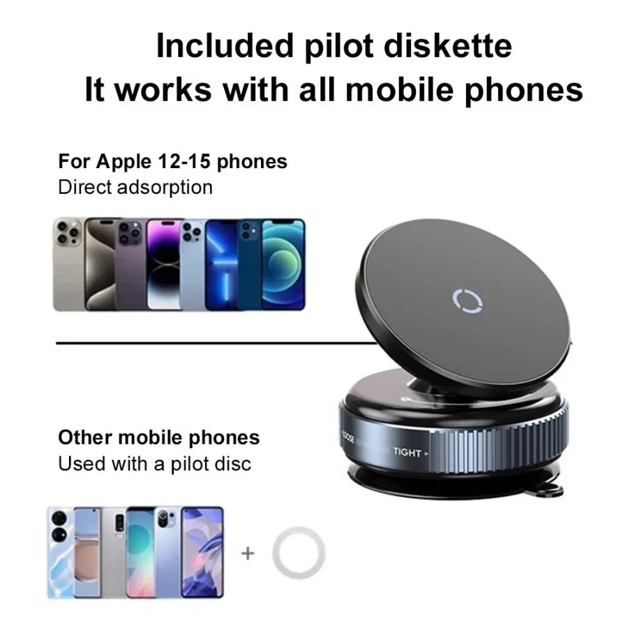 Magnetic Suction Phone Mount 360° Adjustable Vacuum Foldable Phone Holder