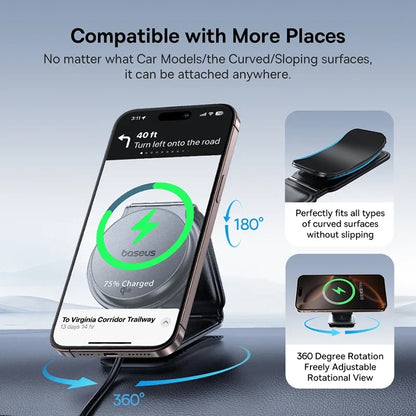 Baseus Car Phone Holder for iPhone 12-16 Wireless Charger