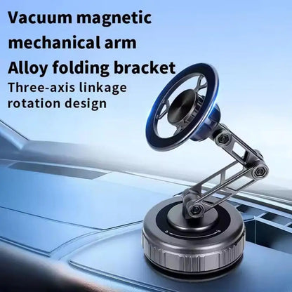 Car Phone Holder With Vacuum Magnetic Suction Cup Foldable